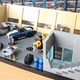 Image for article titled This Cool Fan-Made LEGO Iron Man Garage Has Some Great Models Of The Audi R8 And AC Cobra, Too